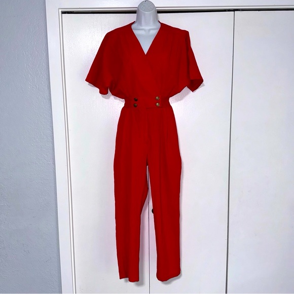 Dee California Pants - DEE CALIFORNIA Vintage Women’s Jumpsuit 7/8 Elastic Waist 80s style disco